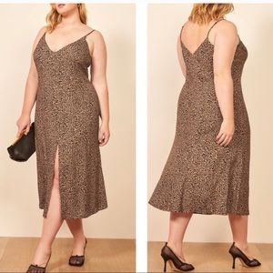 Reformation Bates Leopard Print Midi Slip Dress 18